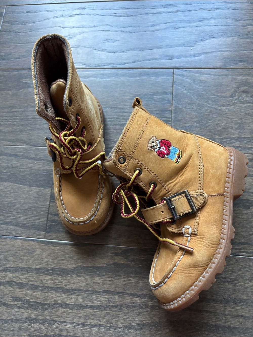 Polo Ralph Lauren Kids Tan Leather Lace-Up Boots